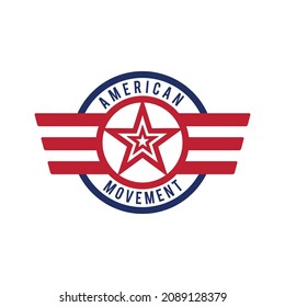 American star emblem vector logo design