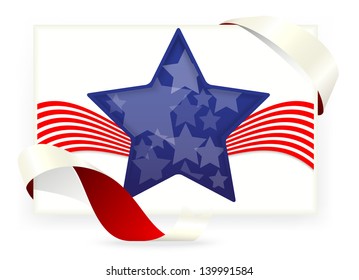 American star flag , Business cards with ribbon
