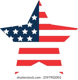 american star flag vector, patriotic usa star illustration, independence day star clipart