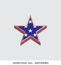 American star icon three-dimensional design