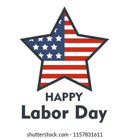American star labor day logo icon. Flat illustration of american star labor day vector logo icon for web design isolated on white background