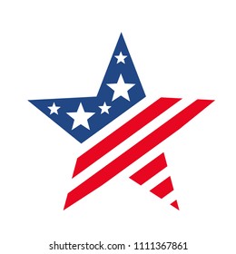 American star like USA flag. Vector illustration