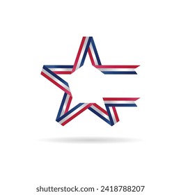 American star like USA flag. Vector illustration
