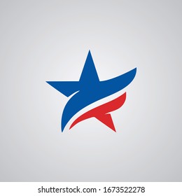 Icono de la plantilla de diseño del logotipo American Star.Ilustración de vectores aislados