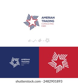 American Star Logo. This logo features a prominent American star integrated into a sophisticated design to symbolize excellence and reliability in financial services. 