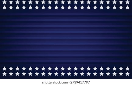 American Star Pattern Blue Patriotic Background Vector	

