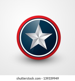 American Star Shield Vector Design