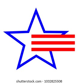 American star symbol and stripes