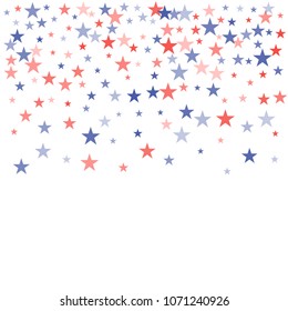 American stars confetti. Grunge Background for Celebration Holiday American President Day, memorial day.