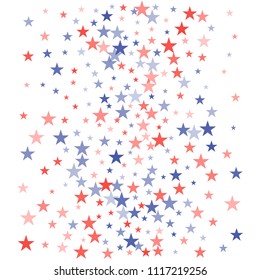 American stars confetti. Grunge Background for Celebration Holiday American President Day, memorial day.