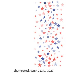 American stars confetti. Grunge Background for Celebration Holiday American President Day, memorial day.