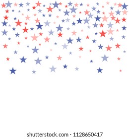 American stars confetti. Grunge Background for Celebration Holiday American President Day, memorial day.
