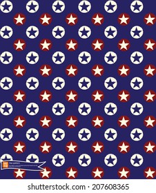 american stars flag pattern, abstract seamless texture; vector art illustration