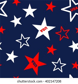 american stars flag pattern, abstract seamless texture; vector art