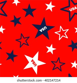 american stars flag pattern, abstract seamless texture; vector art