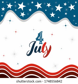 American stars and stripes patriotic national flag color background for Fourth of July