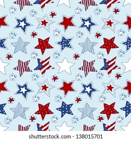 American stars and stripes seamless pattern