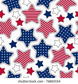 American stars and stripes seamless pattern