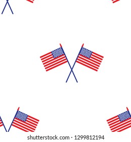 American States Little Flags Seamless Vector Pattern Repeat Symbols Red Blue