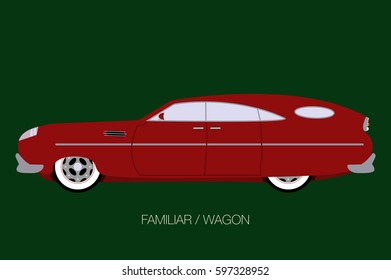 american station wagon car, vector