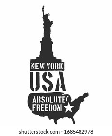 American statue of liberty graphic design vector art