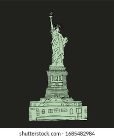 American statue of liberty graphic design vector art