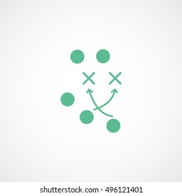 American Strategy Football Green Flat Icon On White Background