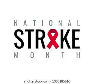 American stroke awareness month concept. Simple typography design in flat style, vector