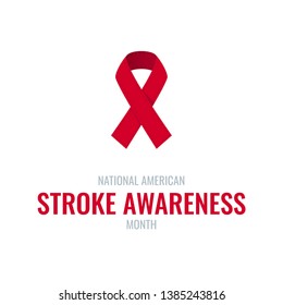 American stroke awareness month concept. Simple typography design in flat style, vector