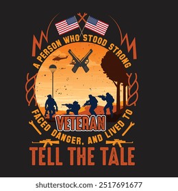 American strong veteran t-shirt design