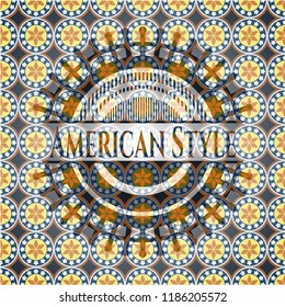 American Style arabic emblem. Arabesque decoration.