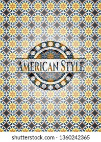 American Style arabic emblem background. Arabesque decoration.