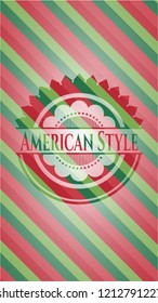 American Style christmas badge background.