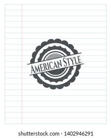 American Style drawn with pencil strokes. Vector Illustration. Detailed.