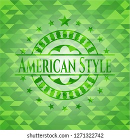 American Style green mosaic emblem