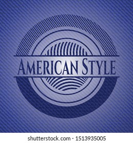 American Style with jean texture. Vector Illustration. Detailed.