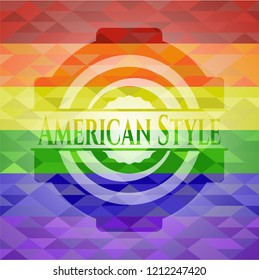 American Style lgbt colors emblem 
