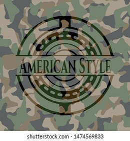American Style on camouflage pattern. Vector Illustration. Detailed.
