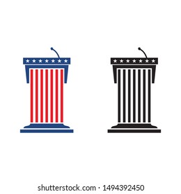 American style podium icon vector