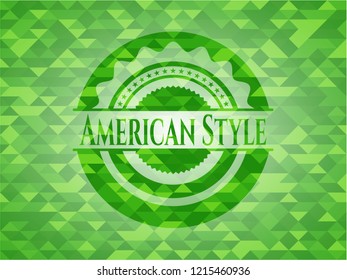 American Style realistic green mosaic emblem