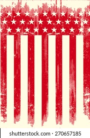 Afiche rojo estilo americano. Una bandera roja americana con una textura