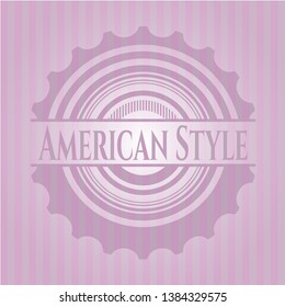 American Style retro pink emblem. Vector Illustration. Detailed.