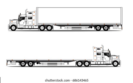 American style truck with trailer