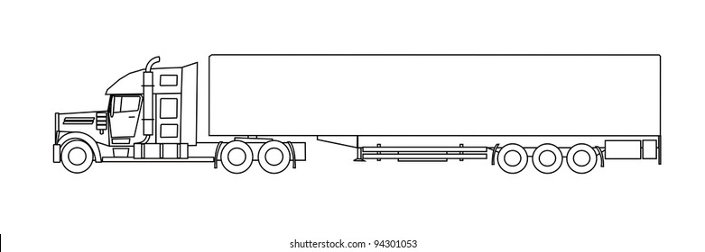 American Style Truck Vector Stock Vector (Royalty Free) 94301053 ...