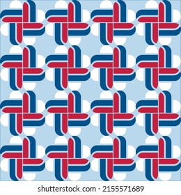 American style vector seamless patterns. Blue, red and white hearts repeating pattern. July 4th Backgrounds. Vector endless texture can be used for wallpaper, pattern fills, background.
