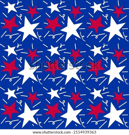 American style vector seamless patterns. Star red and white repeating pattern. July 4th Backgrounds.
Vector endless texture can be used for 
wallpaper, pattern fills, background.