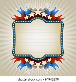 American style vintage banner. All elements are layered separately in vector file. Easy editable.