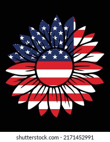 AMERICAN  SUNFLOWER VECTOR T-SHIRT DESIGN