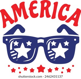 American Sunglasses Vector Illustration Design