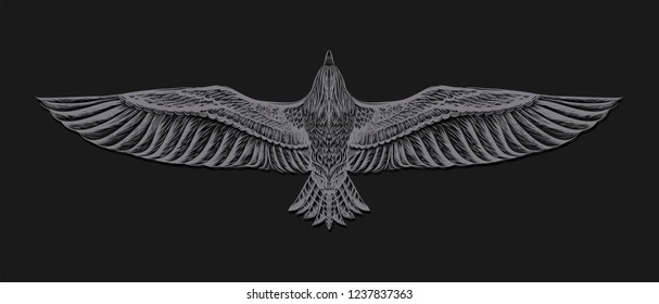 American symbol of freedom. Sketch print for t shirt and tattoo art.